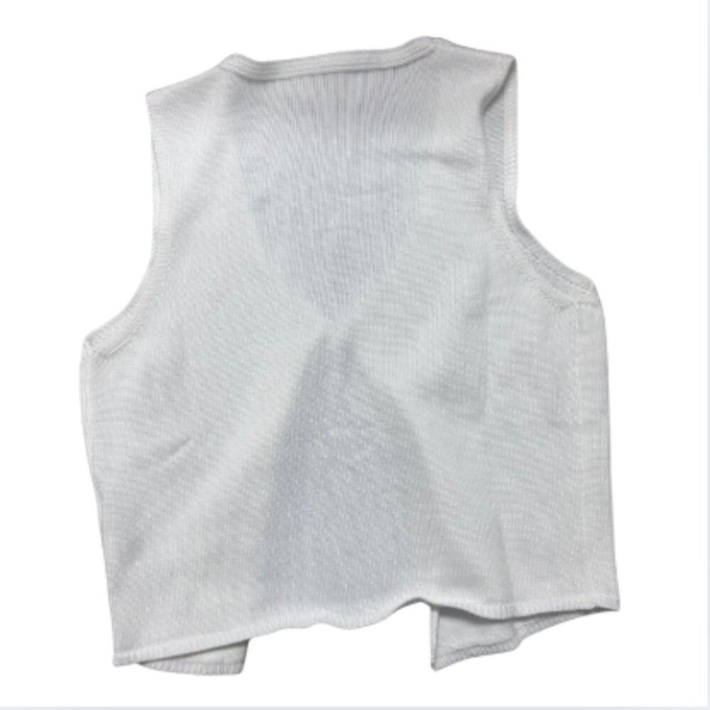 Crochet Knit Vest Top Size S NWT Sleeveless Button-Down Vintage - Picture 4 of 4